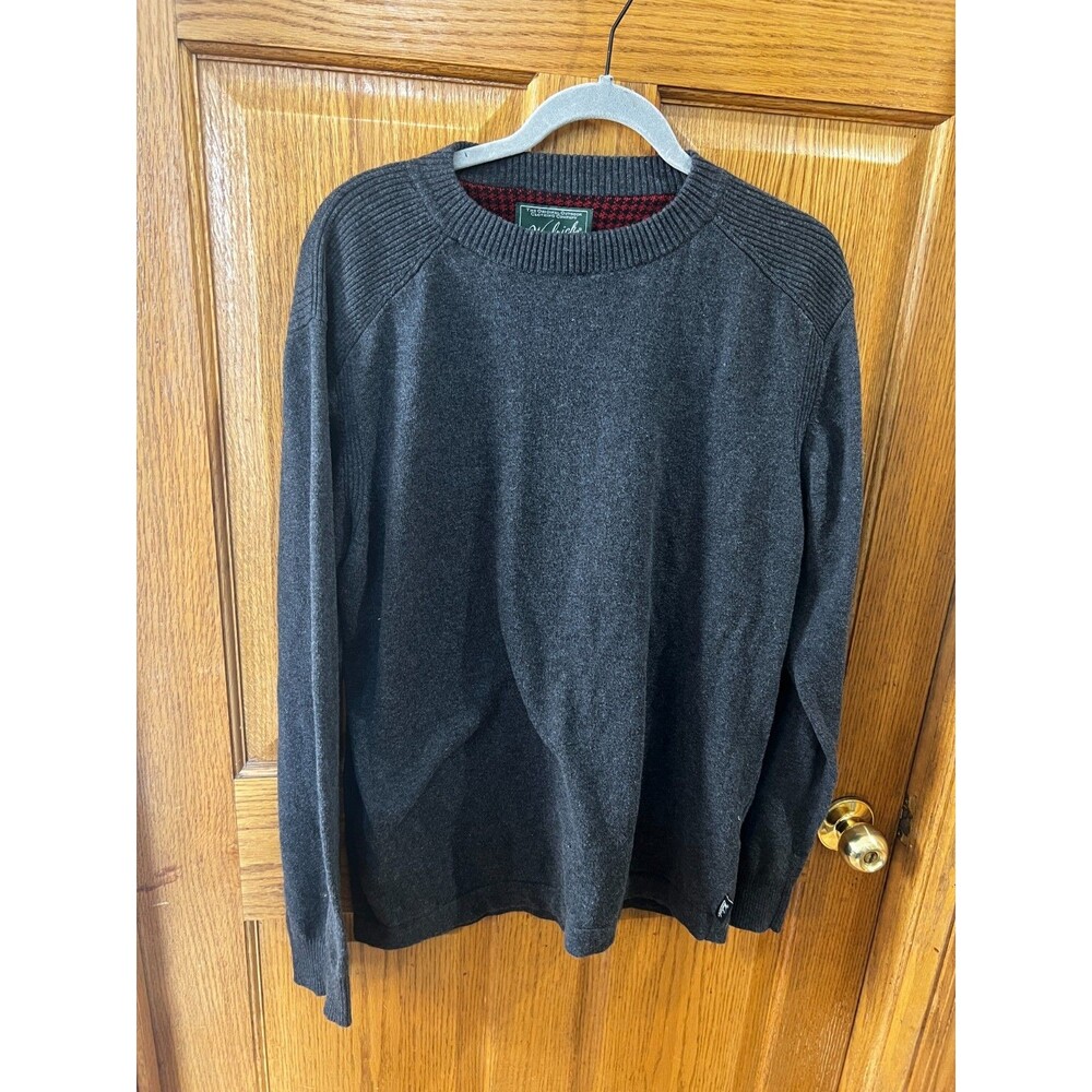 Vtg Woolrich Men's Charcoal Heather Lambs Wool Blend Crew Neck Sweater Size L